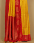 Yellow zari brocket saree