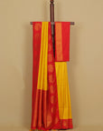 Yellow zari brocket saree