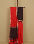 Red cotton maheshwari saree