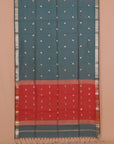 Emerald green cotton Maheshwari saree