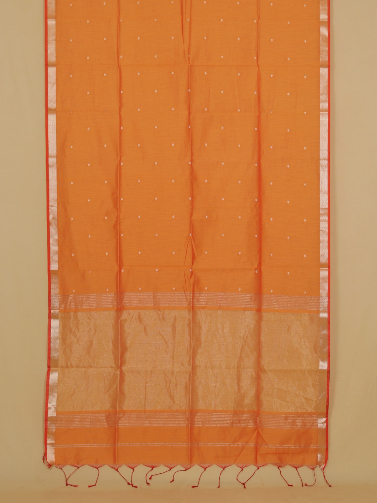 Orange cotton maheshwari saree