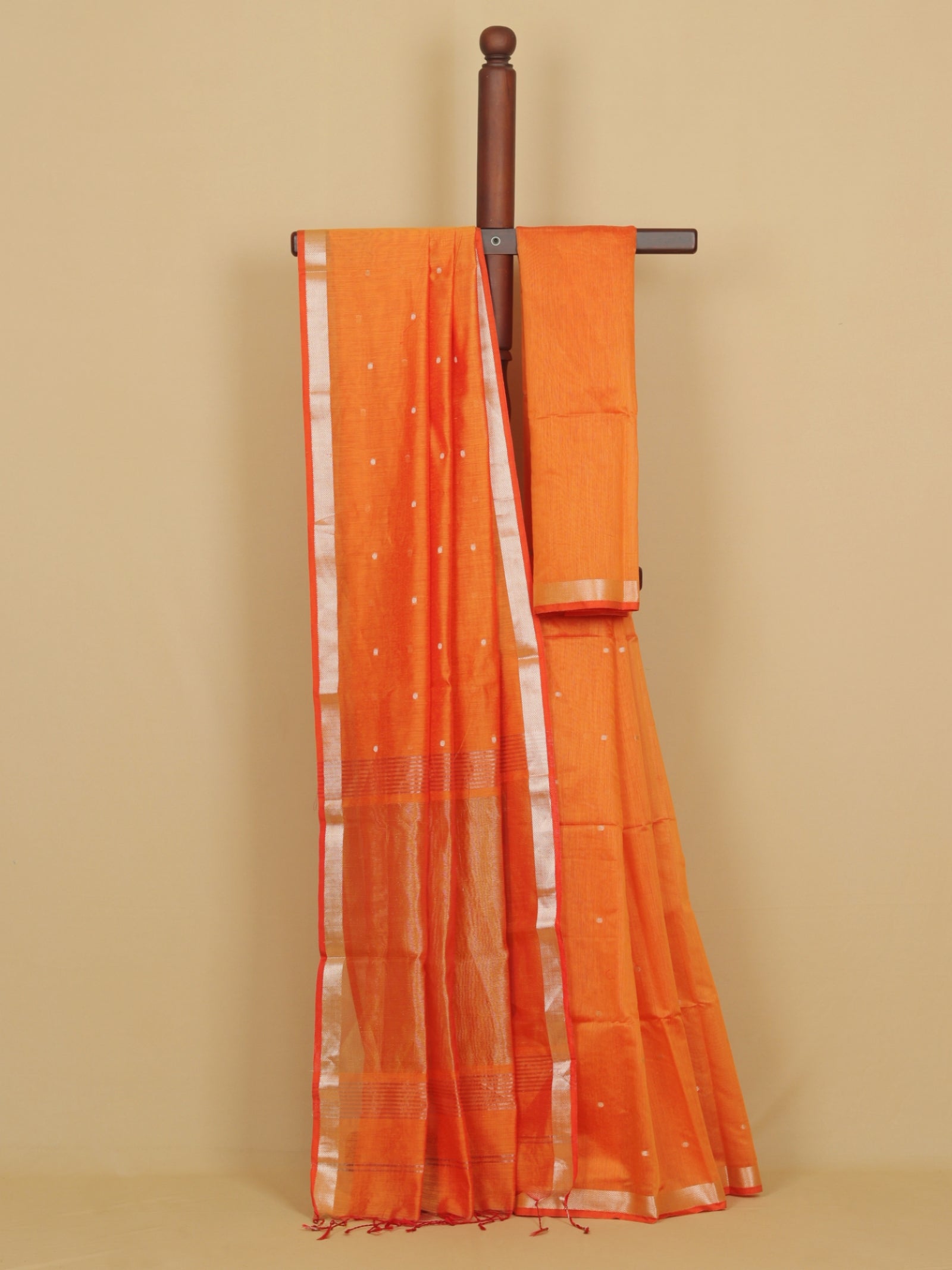 Orange cotton maheshwari saree