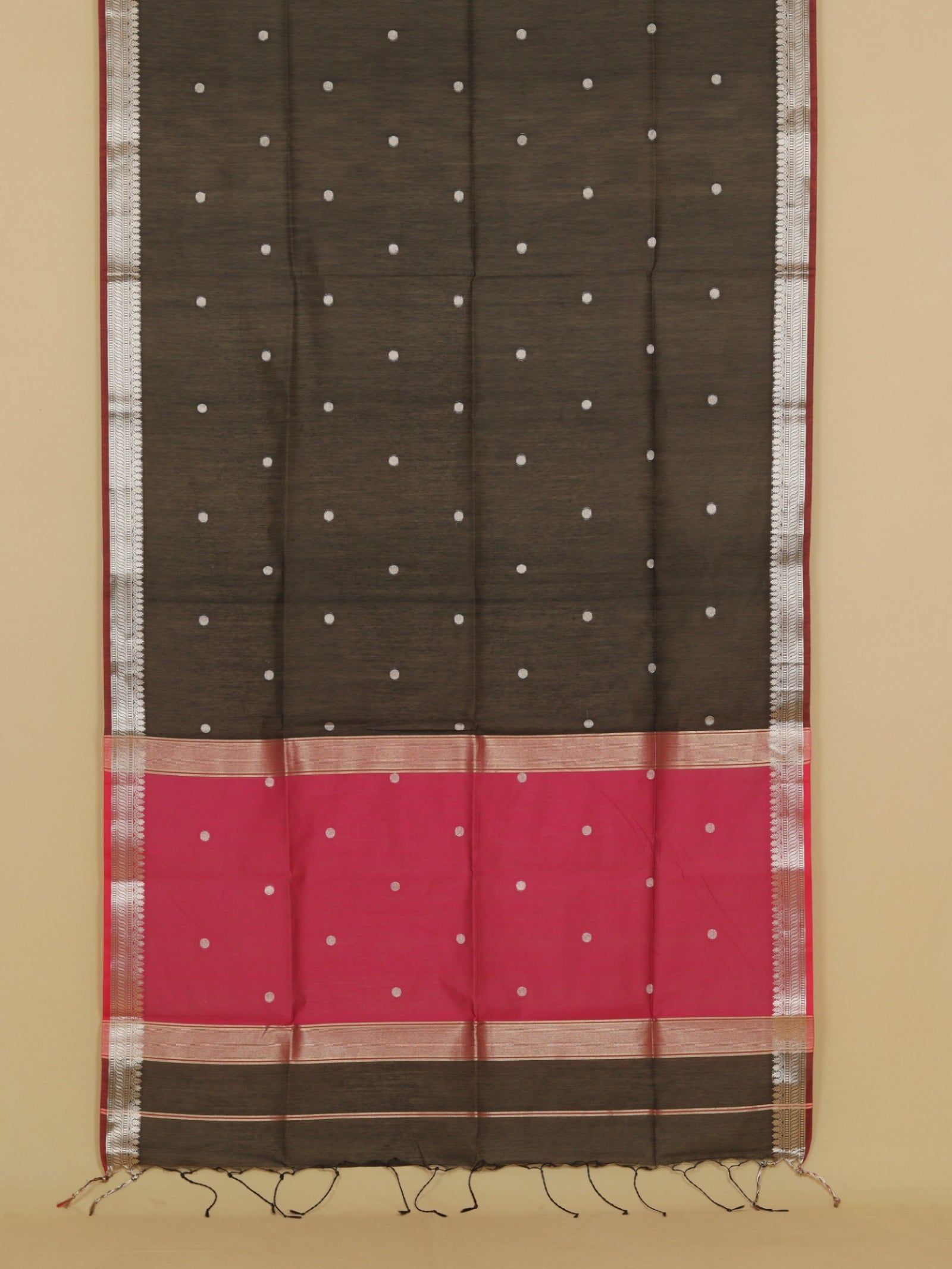 Black cotton maheshwari saree