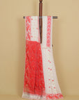 White jamdani cotton saree