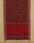 Dark maroon assam cotton saree