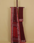 Dark maroon assam cotton saree