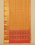 Muster yellow ikkat printed saree
