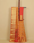 Muster yellow ikkat printed saree
