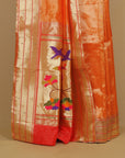 Orange paithani saree