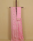 Pink satin silk saree