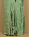 Pista satin silk saree