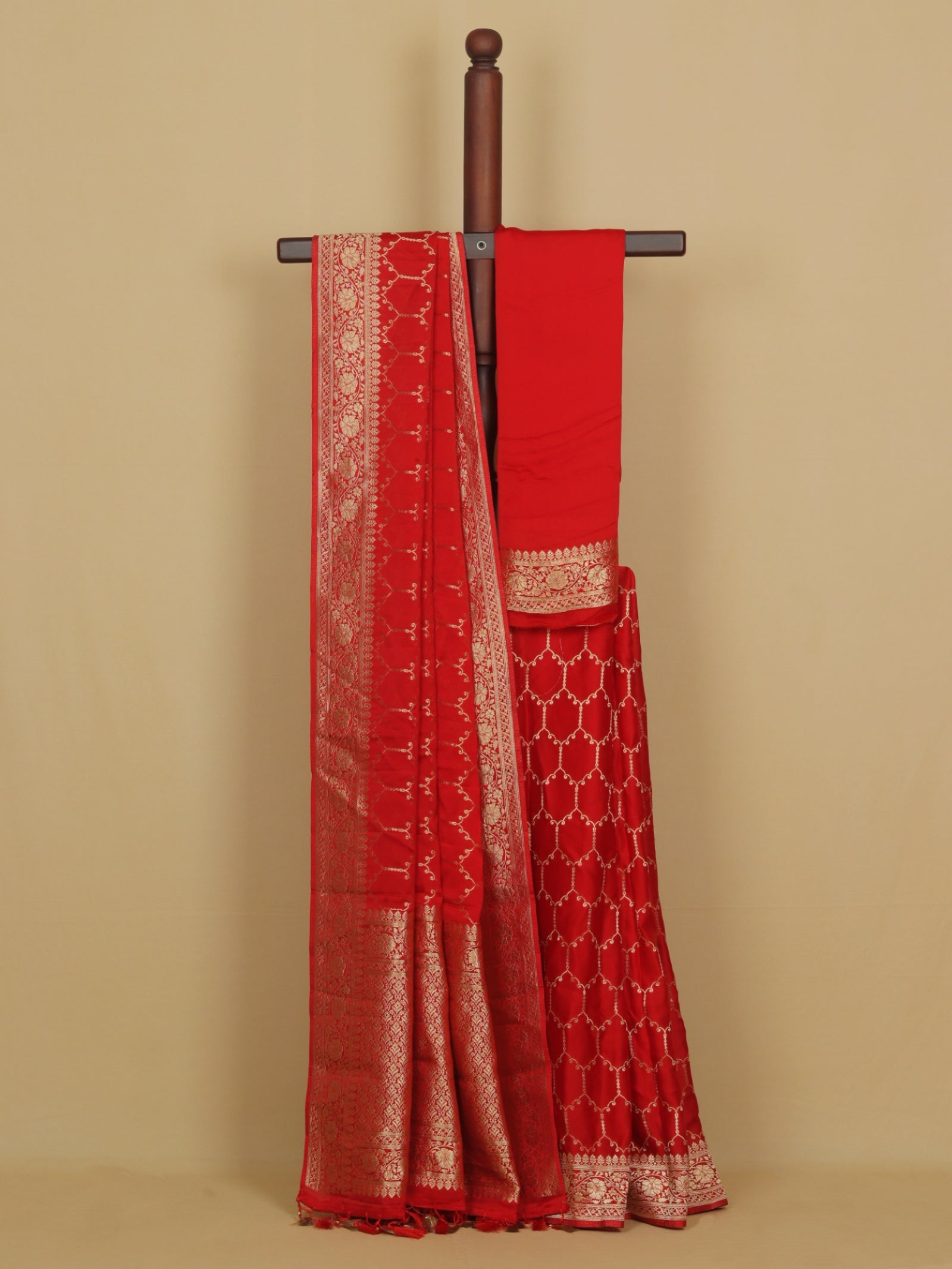 Maroon satin silk saree