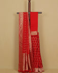 Maroon satin silk saree
