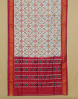 White silk ikat patola saree