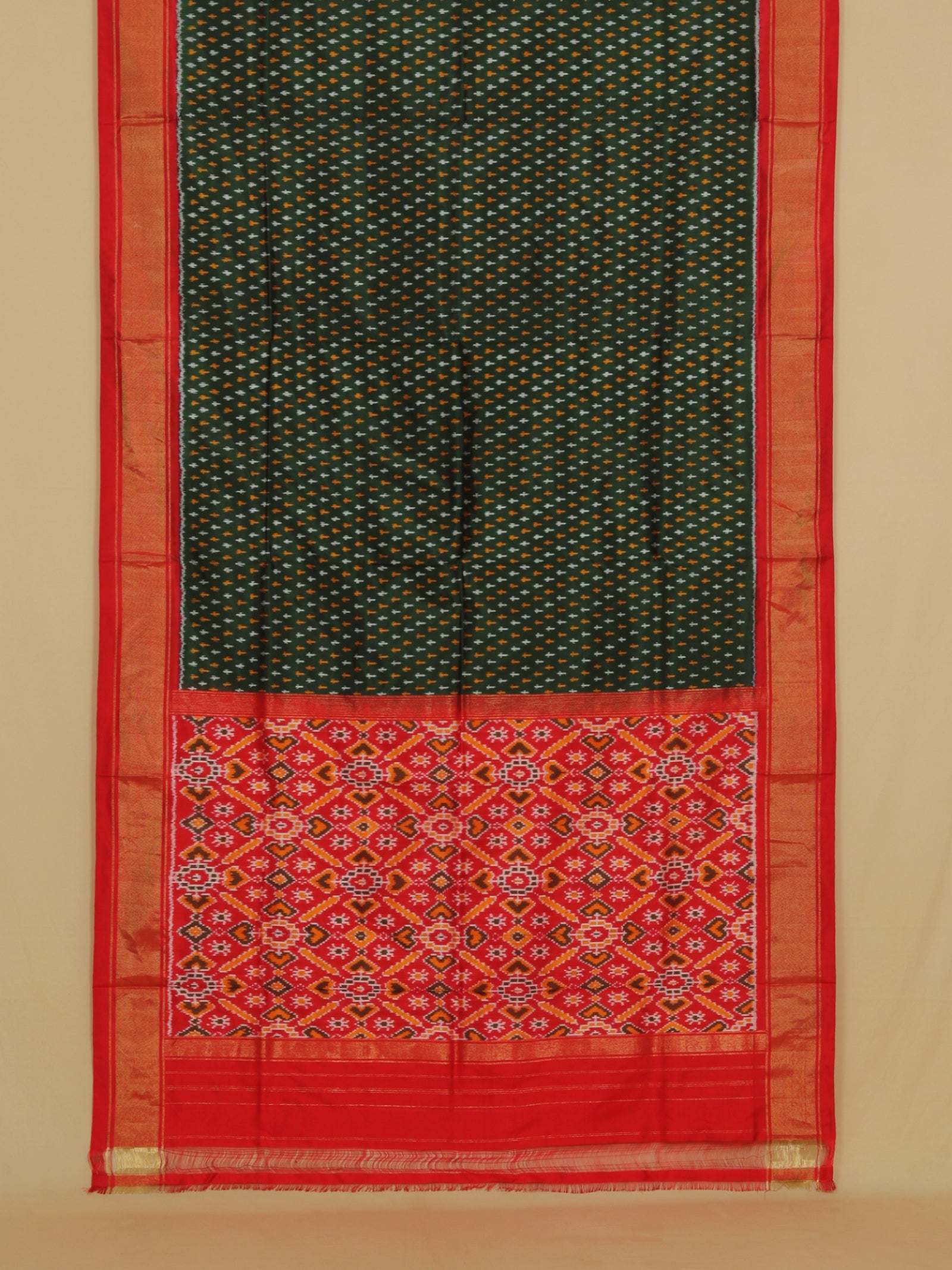 Green silk ikat patola saree