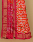 Orange silk ikat patola saree