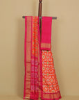 Orange silk ikat patola saree