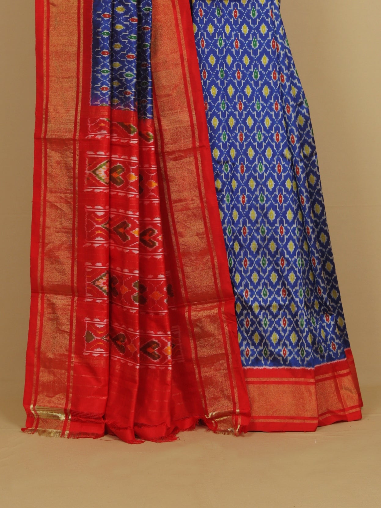 Surajmukhi blue ikat patola saree