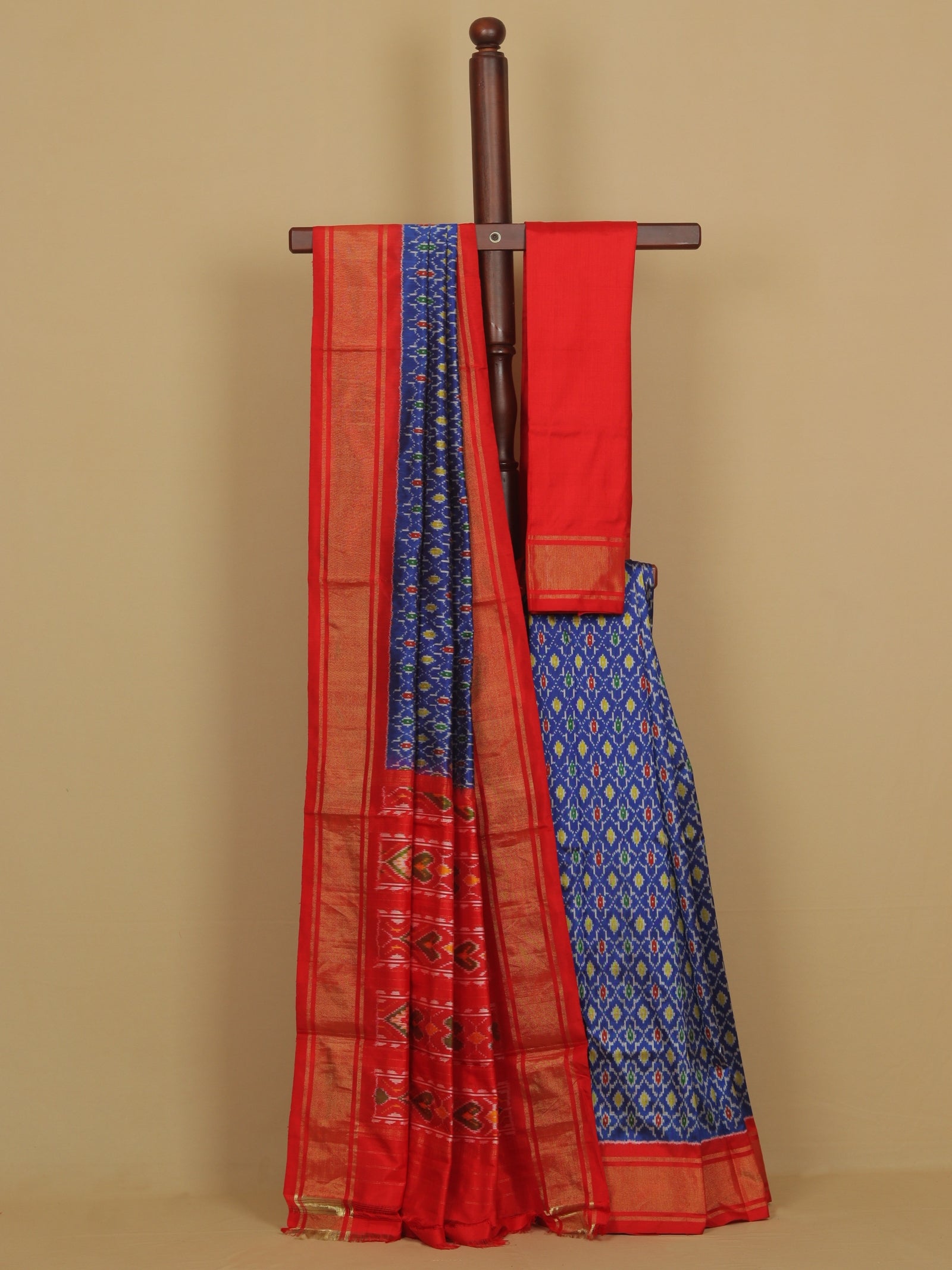 Surajmukhi blue ikat patola saree