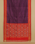 Purple wine silk ikat patola saree