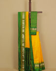 Mango yellow silk ikat patola saree