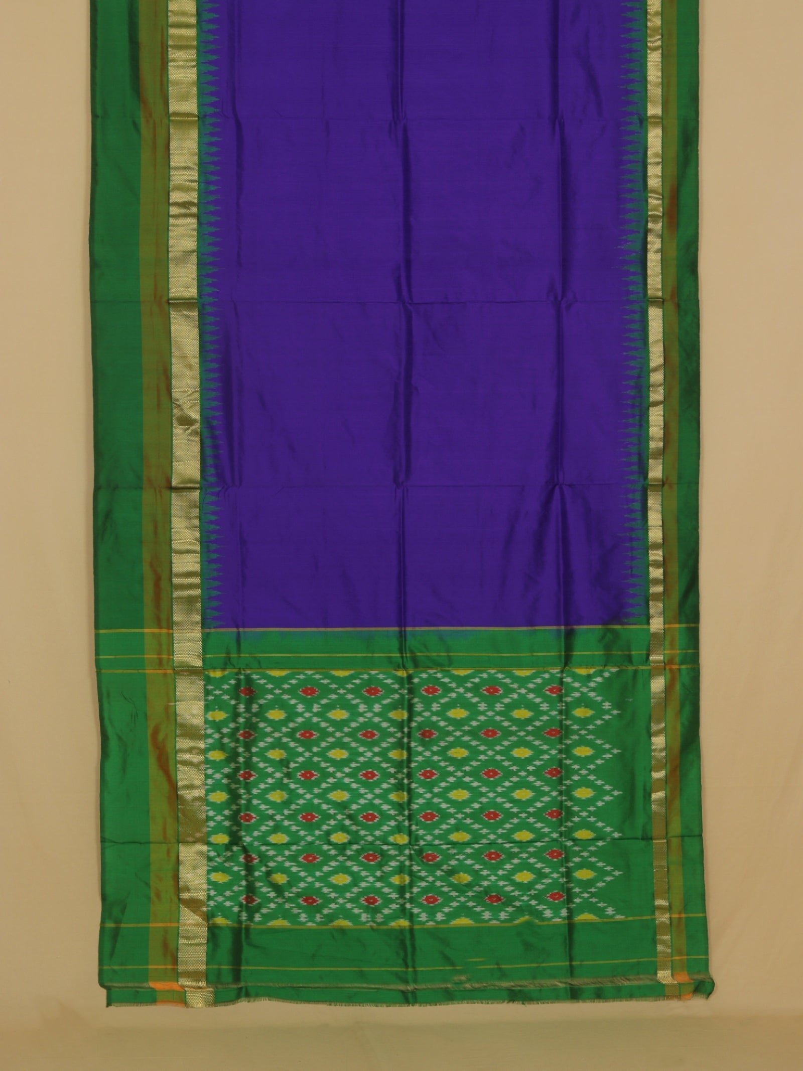 Purple silk ikat patola saree