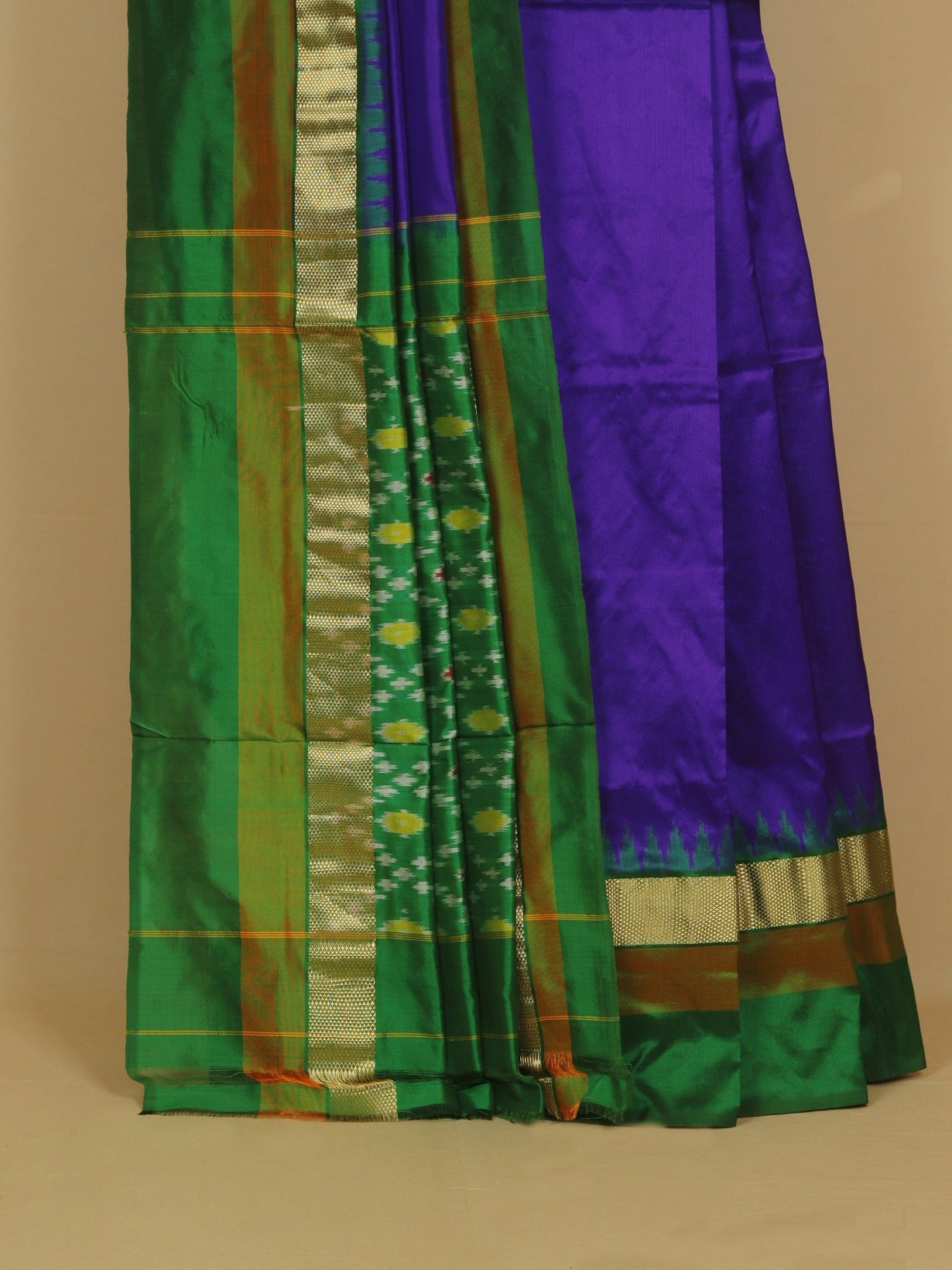 Purple silk ikat patola saree