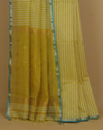 Liril green silk cotton Maheshwari saree