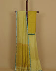 Liril green silk cotton Maheshwari saree