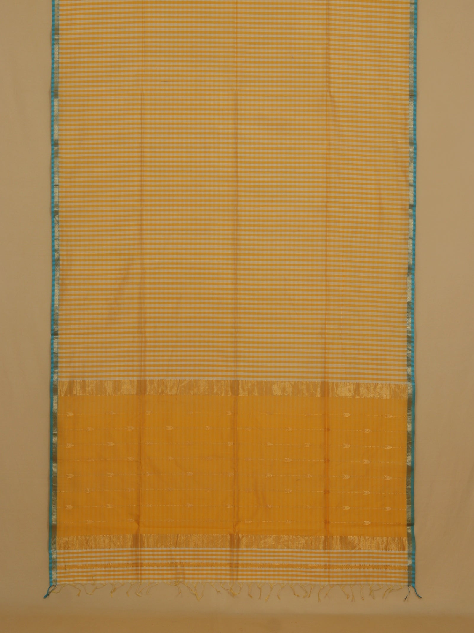 Yellow silk cotton maheshwari saree