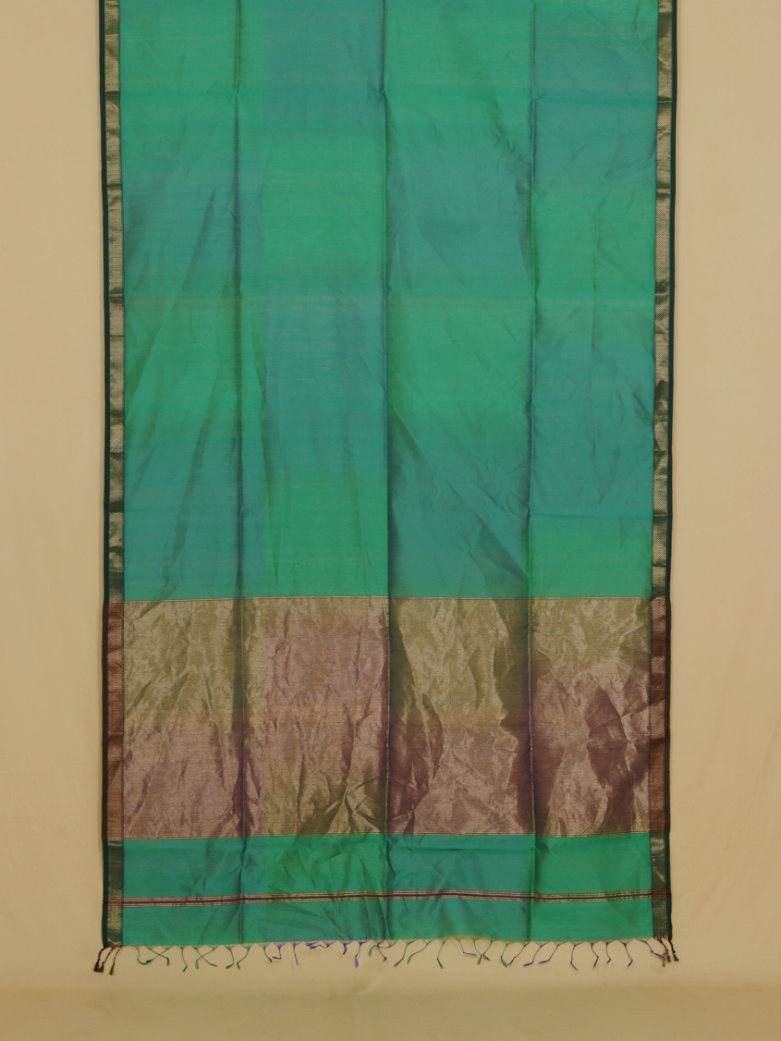 Sapphire blue silk cotton maheshwari saree