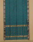 Sapphire blue silk cotton maheshwari saree