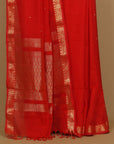 Red Peshwai saree