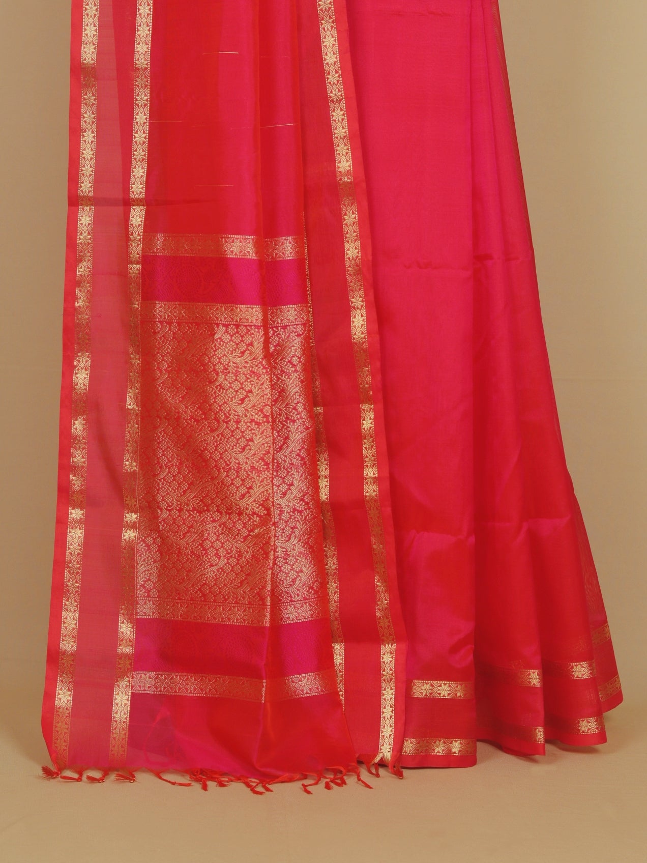 Rani Pink Peshwai Silk Saree