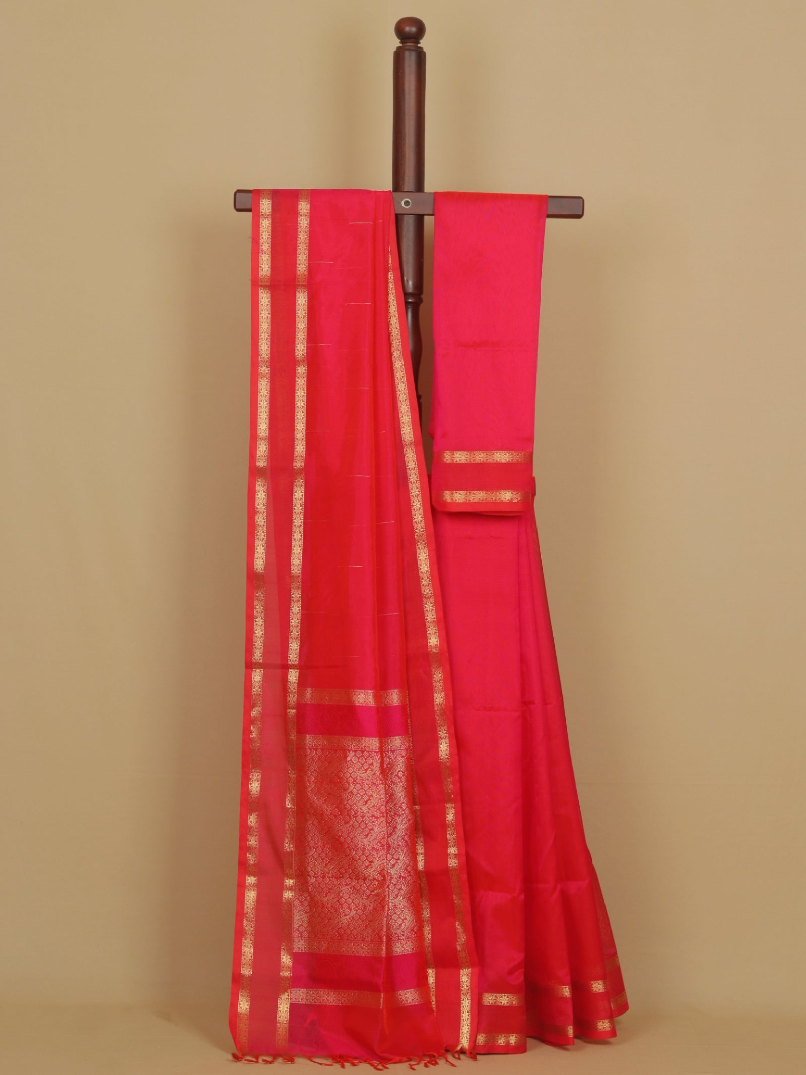 Rani Pink Peshwai Silk Saree