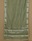 Teal green organza saree