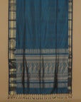 Rich blue peshwai silk saree
