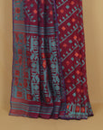 Majenta cotton jamdani saree