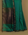 Emerald green cotton silk maheshwari saree