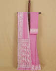 Pink cotton jamdani saree
