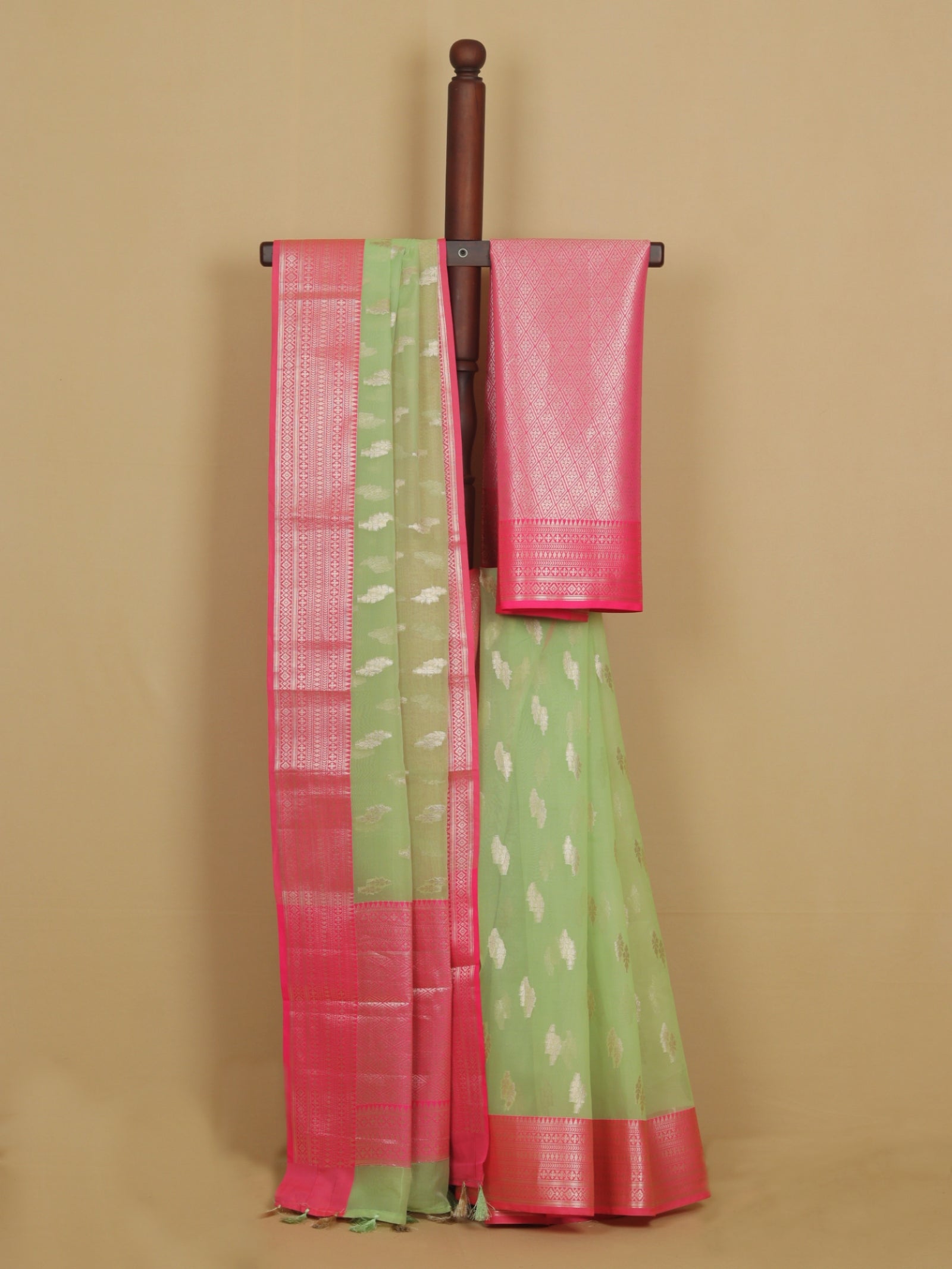 Liril green organza saree