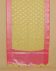 Lemon yellow organza saree