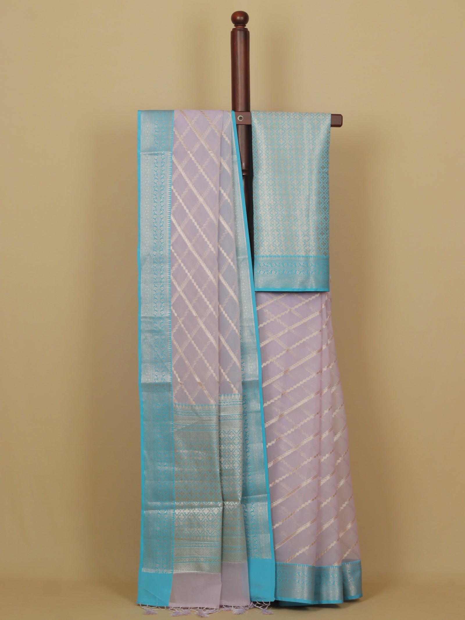 Lavender organza saree