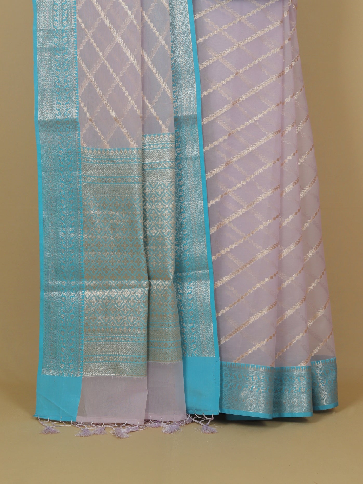 Lavender organza saree