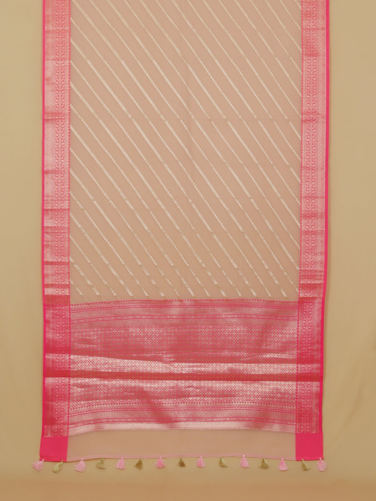 Pink organza saree