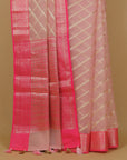 Pink organza saree