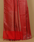 Red blended silk saree