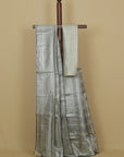 Grey tissue organza saree