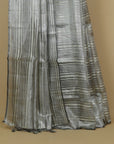Grey tissue organza saree