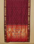 Wine silk paithani saree